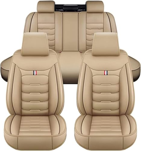 Auto Sitzbezüge Set für Jaguar XE 2015 2016 2017 2018 5 Seats, 5 Sitzer Schonbezüge Sitzschoner Vorne Hinten Wasserdicht Sitzauflage Accessories,C-Beige von JXTTJ