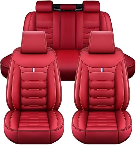 Auto Sitzbezüge Set für Jaguar XJ L (X351) 2010-2015 2016 2017 2018 Low Configuration, 5 Sitzer Schonbezüge Sitzschoner Vorne Hinten Wasserdicht Sitzauflage Accessories,A-Red von JXTTJ