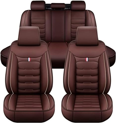 Auto Sitzbezüge Set für Jaguar XJ L (X351) 2010-2015 2016 2017 2018 Low Configuration, 5 Sitzer Schonbezüge Sitzschoner Vorne Hinten Wasserdicht Sitzauflage Accessories,D-Brown von JXTTJ