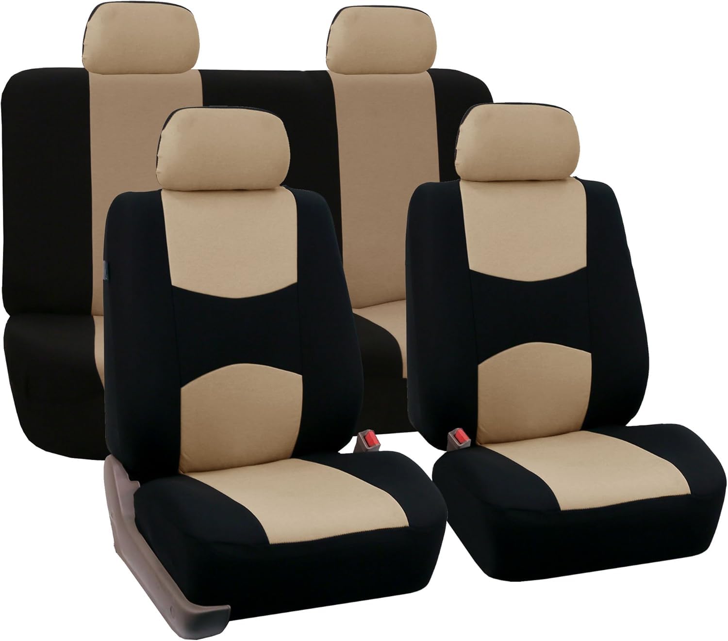 Auto Sitzbezüge Set für Jetta MK6 2012-2017, Atmungsaktiv Bequem Vorne Und Hinten Auto-Schonbezüge Stoff Sitzbezug Innenraum Schonbezüge,C-Beige von JXTTJ