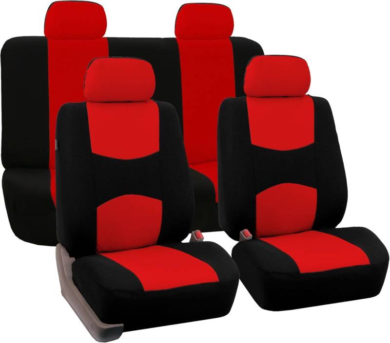 JXTTJ Auto Sitzbezüge Set für BMW X1 E84 2009-2014, Atmungsaktiv Bequem Vorne Und Hinten Auto-Schonbezüge Stoff Sitzbezug Innenraum Schonbezüge,F-Red von JXTTJ