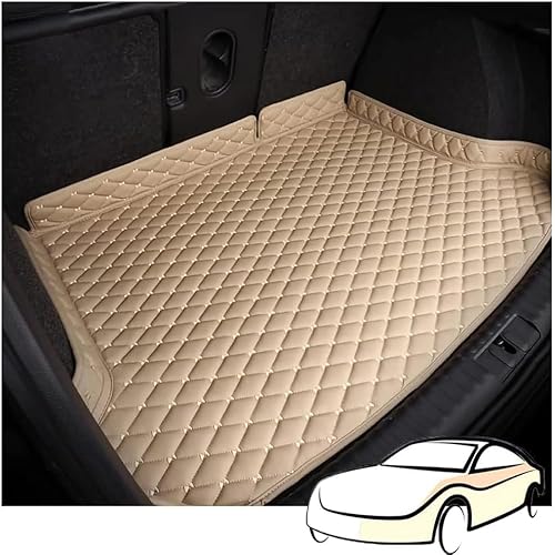 Auto Leder Kofferraummatte für BMW 2er Active Tourer (F45) 2014 2015 2016,Wasserdicht rutschfest Kratzfest Kofferraumwanne Schutzmatte Interieur Zubehör,Beige von JXZXC