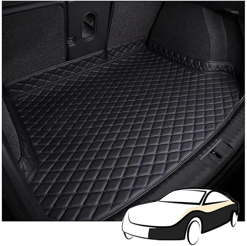 Auto Leder Kofferraummatte für BMW 3 Series Touring (E91) 2005-2012,Wasserdicht rutschfest Kratzfest Kofferraumwanne Schutzmatte Interieur Zubehör,Black von JXZXC