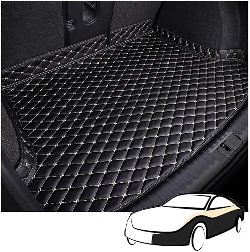 Auto Leder Kofferraummatte für Benz E-Class Coupe (C207) 2009 2010 2011 2012-2016,Wasserdicht rutschfest Kratzfest Kofferraumwanne Schutzmatte Interieur Zubehör,BlackBeige von JXZXC