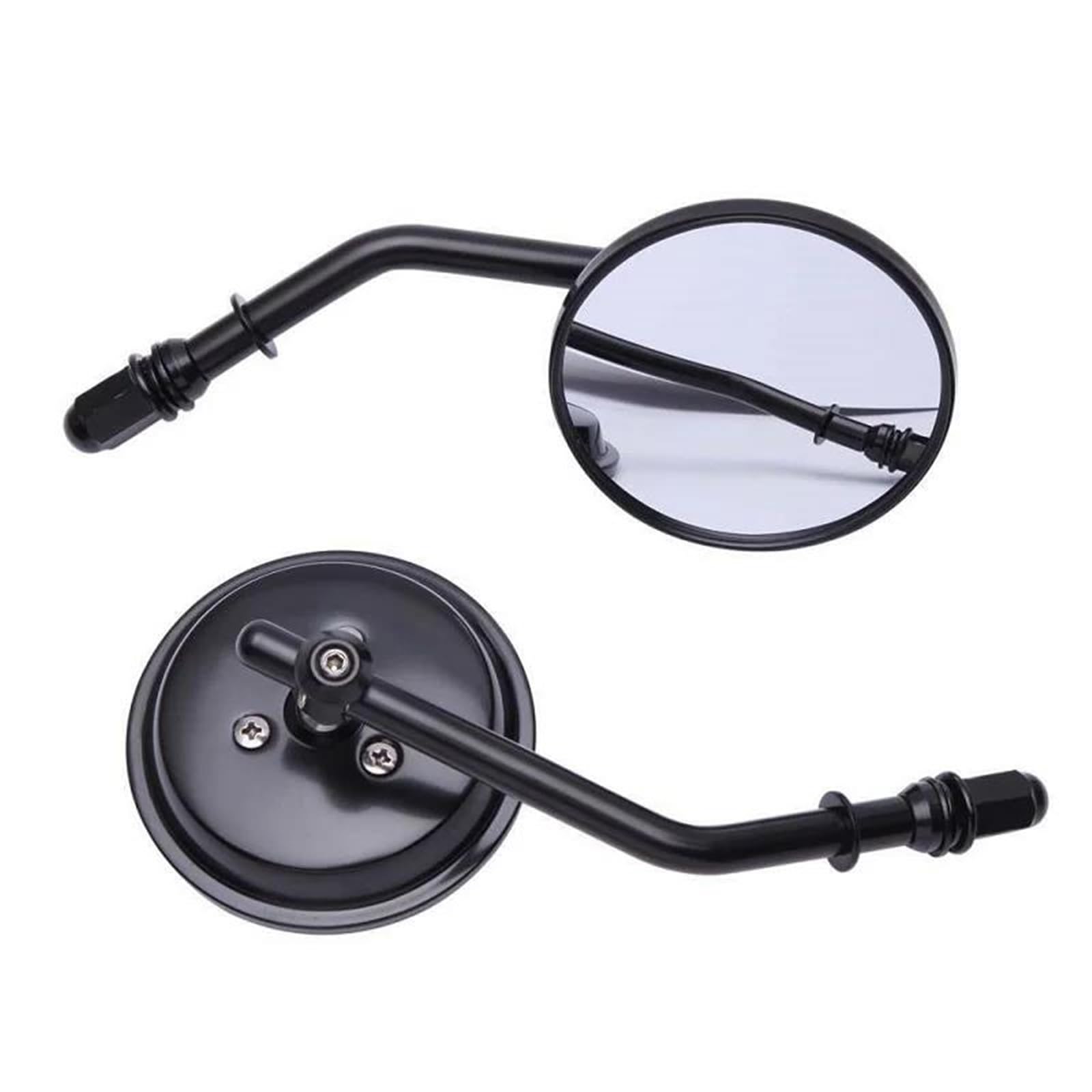 Motorrad Rückspiegel 2Pcs Schwarz Runde Motorrad Rearview Außenspiegel Für Sportster Für Bobber Für Chopper Motorrad Spiegel Motorrad Lenkerendenspiegel (Color : Black) von JYCNVKTP