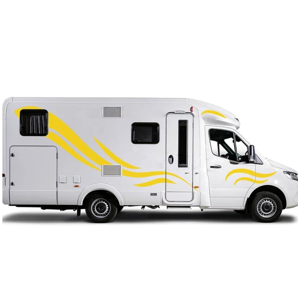 6 STÜCKE Wohnmobil Streifen Vinyl Aufkleber, für Camper Van Horsebox Caravan RV Auto Tuning Zubehör Auto Dekoration Dekor Aufkleber, Auto Aufkleber von JYMADLY