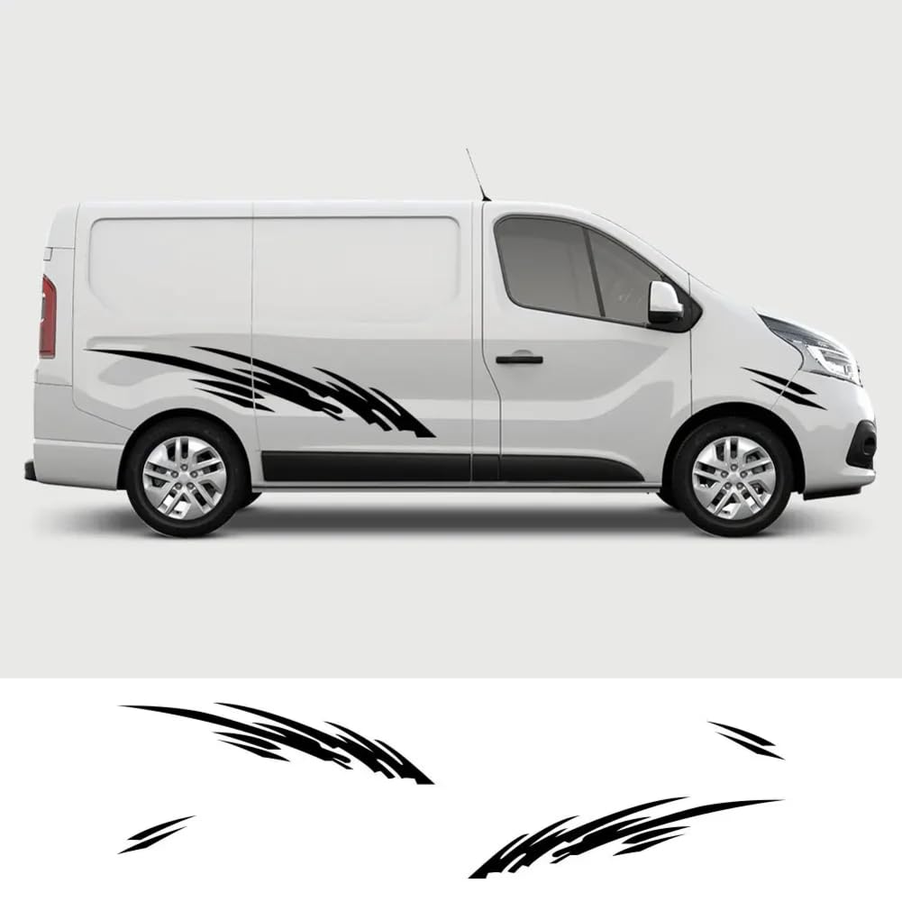 Auto Aufkleber Auto Tür Seite Dekor Aufkleber Camper Van Vinyl Film Tuning Zubehör, für Renault Trafic 2 3, für FIAT Talento, für Opel Vivaro, Auto Aufkleber von JYMADLY