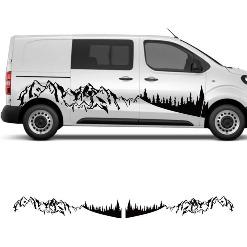 Mountain Styling Auto Aufkleber, für Citroen Jumpy, für Peugeot Expert, für FIAT Scudo Wohnmobil Camper Van Dekor Aufkleber Tuning Zubehör, Auto Aufkleber von JYMADLY