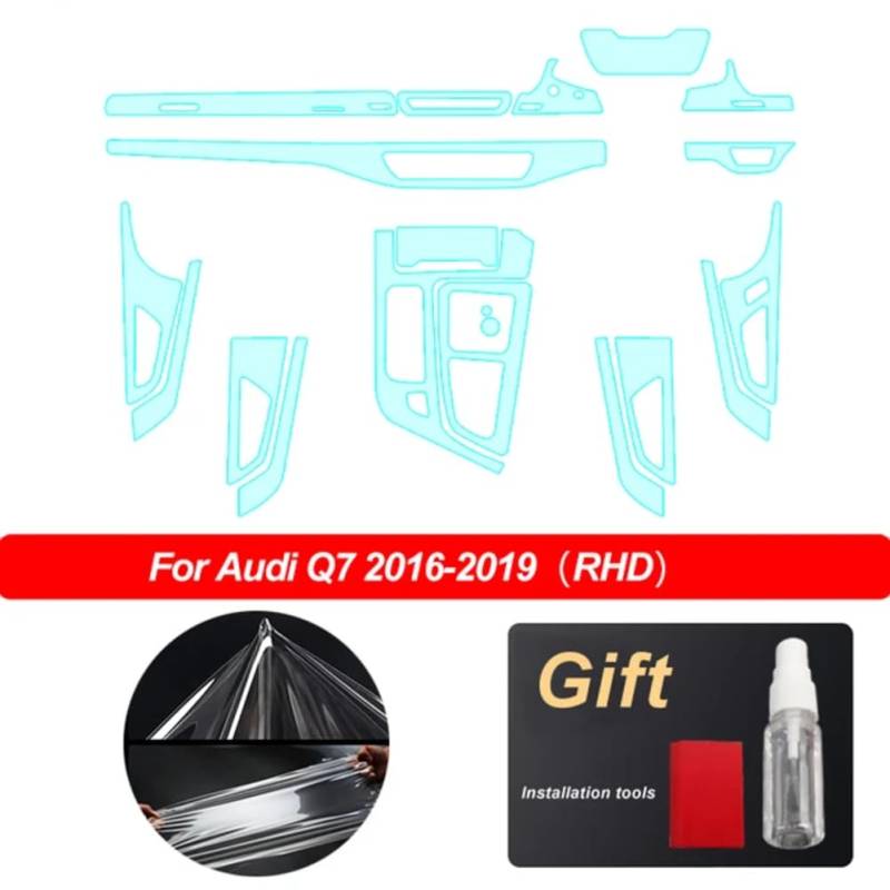 Auto-Innenkonsole, Gangnavigationsbildschirm, Armaturenbrett, transparente TPU-Schutzfolie, für Audi Q7 4M 2016-2019 Zubehör von JYMALISA