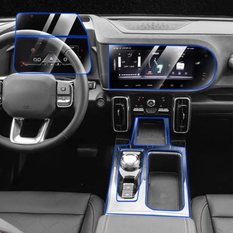 Für Haval Dargo TPU Transparent Film Auto Position Innen Schutz Aufkleber Center Control Getriebe Shift Tür Lift Fenster Panel von JYMALISA