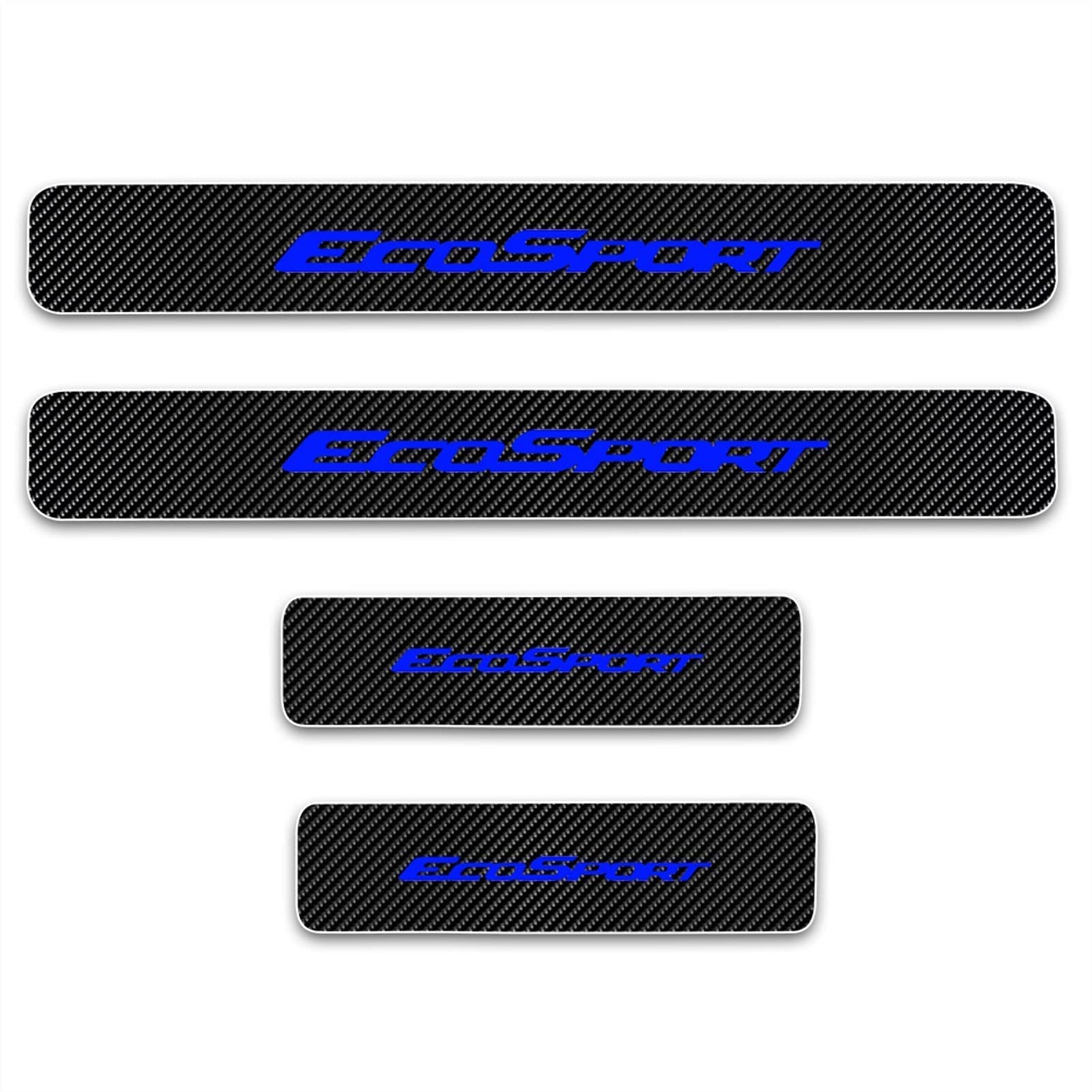 4 STÜCKE Auto Kohlefaser Einstiegsleisten Für Fo-rd Ecosport Tuning Zubehör Car Scuff Plate Türschwelle Sill Aufkleber,Blue von JYMLOV