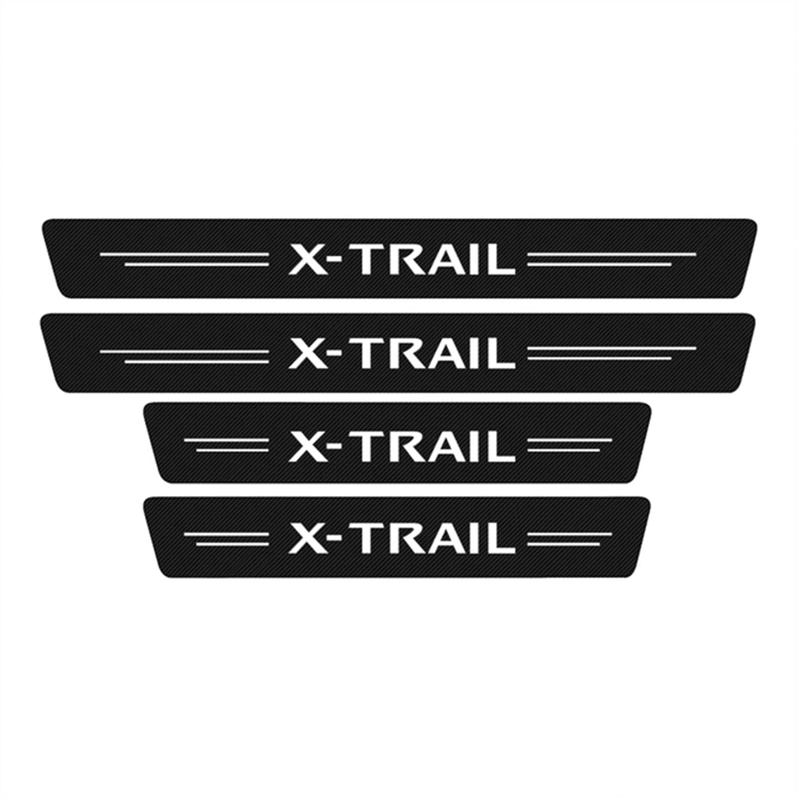 4 Stück Kohlefaser Auto Einstiegsleisten für NIS-san Xtrail X Trail T30 T31 T32 2021-2001, 4D Einstiegsleisten Aufkleber Car Welcome Pedal Threshold Styling Deko Zubehör,Black von JYMLOV