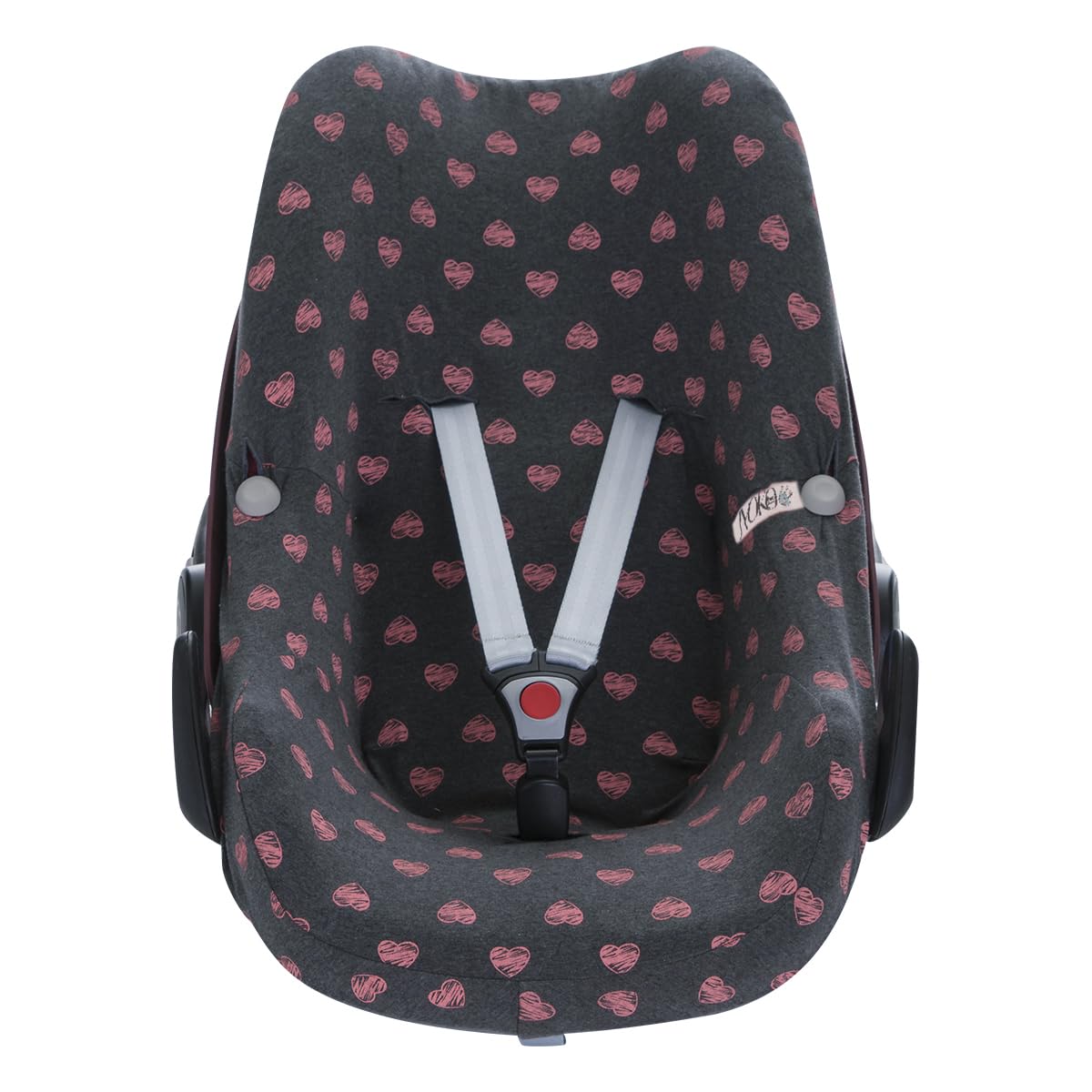 JYOKO Kids Baumwollbezug für Autositz kompatibel mit Pebble Maxi Cosi (Fluor Heart, Pebble Bebe Confort) von JYOKO