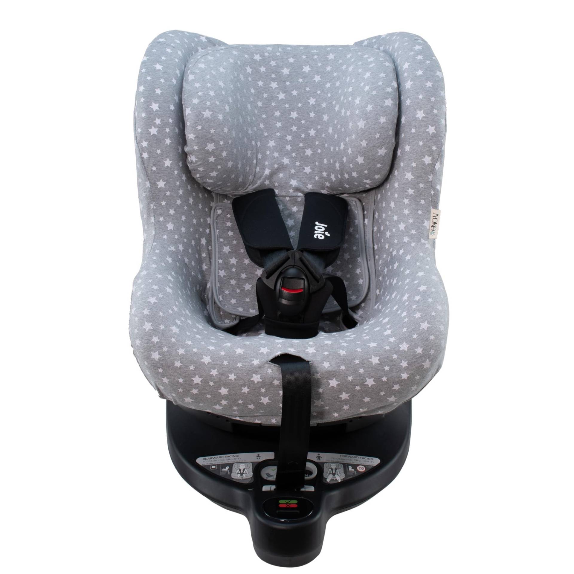 JYOKO Kids Bezug aus Baumwolle, kompatibel mit Joie I-Spin 360 und Joie I-Safe (White Star) von JYOKO