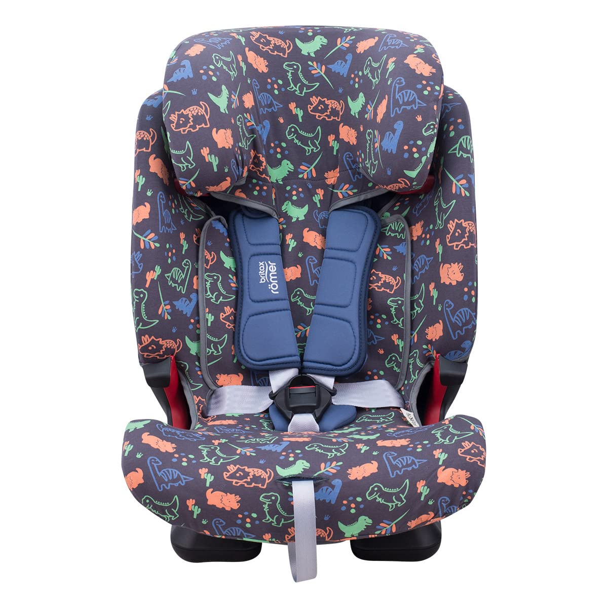 JYOKO KIDS Bezug für Autositz kompatibel mit Romer Advansafix, Evolva IV M, aus Baumwolle (HAPPY DINO, ADVANSAFIX IV-M-R) von JYOKO