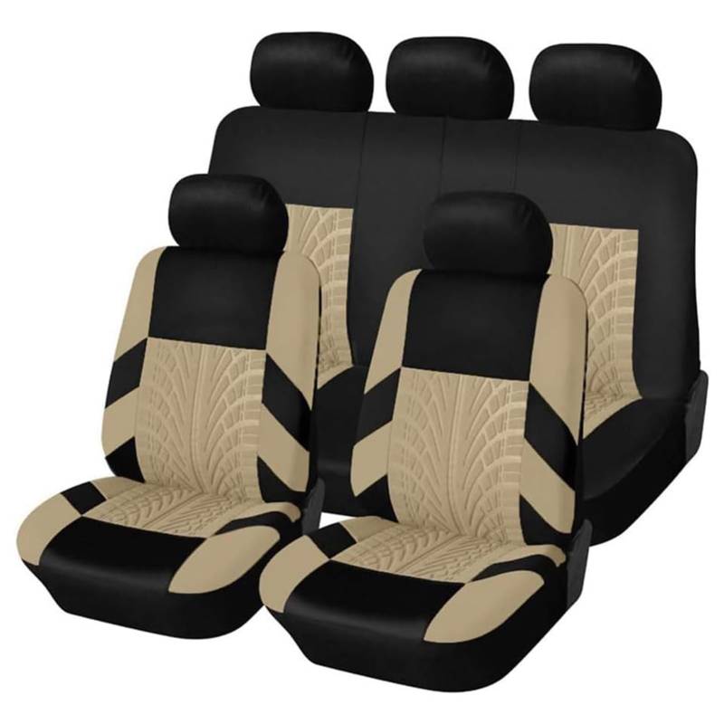 JYRCWTPY Auto Sitzbezüge für Suzuki Grand Vitara 1997-2018 5 Seats, Autositzschoner Allwetter Sitzbezüge Universelle Schonbezüge Auto Zubehör,Beige/E von JYRCWTPY