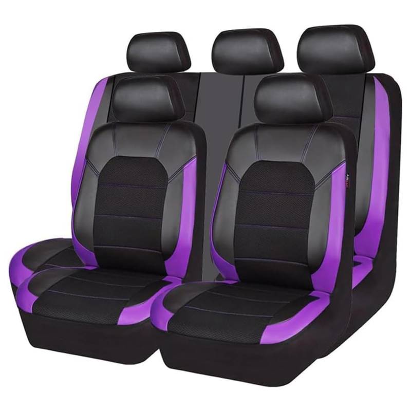 JYRCWTPY Leder Auto Sitzbezüge für Jeep Renegade 2015-2020 5 Seats Rutschfester Autositzschoner Universelle Sitzkissen Schonbezüge Auto Zubehör,Purple/A von JYRCWTPY