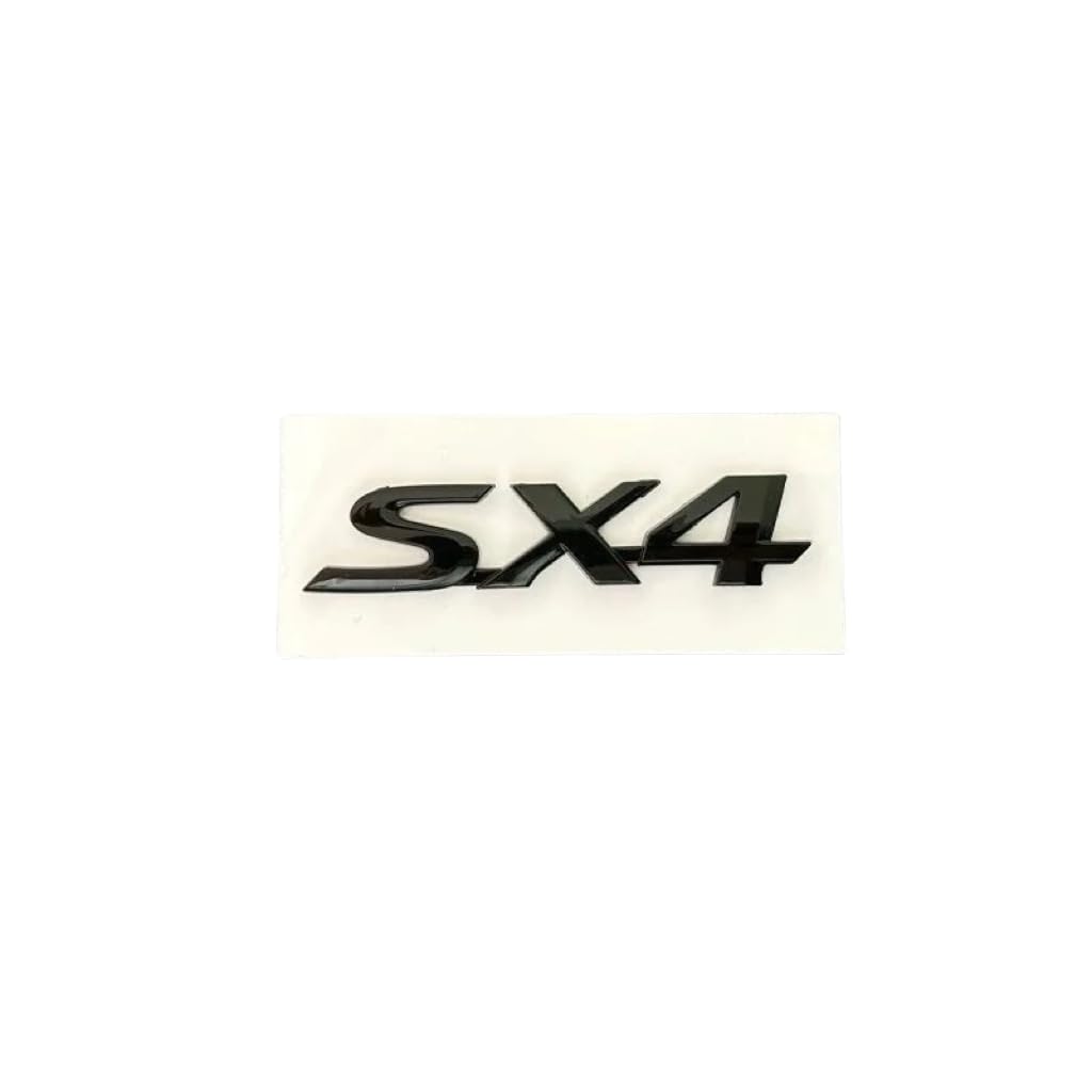 Auto Emblem für Suzuki SX4 S-Cross 2018, Buchstaben Aufkleber Letters Logo Emblem Abzeichen Trunk Lid Emblem Side Fender-Aufkleber Tuning Modifikation Dekoration Zubehör,B-Black von JYWLKQ