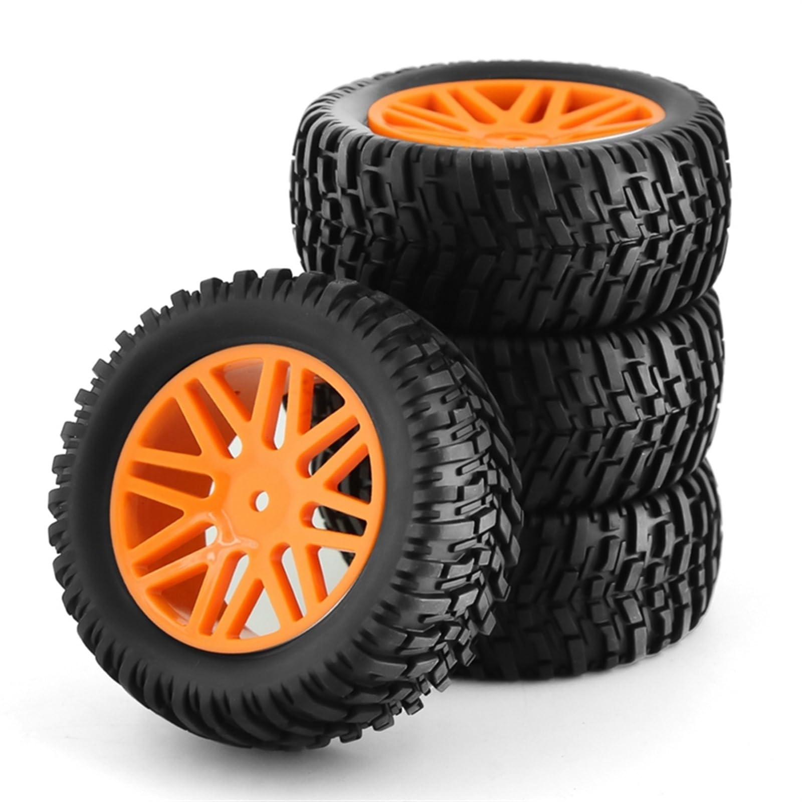 JYYTERD RC Auto Reifen Kompatibel Mit HSP 15502 94107 94170 94155 94177 Für HPI 1/10 Short Course Truck Reifen Reifen Rad 4Pcs 96Mm 12Mm Hex(Orange) von JYYTERD