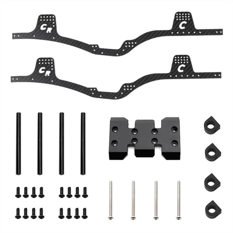 JYYTERD RC Auto Upgrade-Teile Kompatibel Mit Axial Für SCX10 1/10 RC Crawler Autoteile Für Chassis Kit Rahmenschiene Unterfahrschutz Karosseriepfostenhalterung von JYYTERD