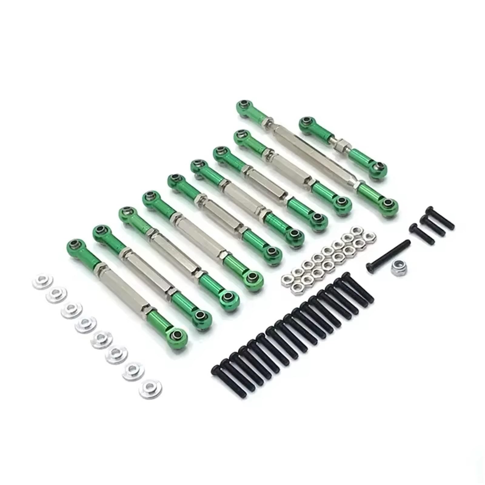 JYYTERD RC Auto Upgrade-Teile Kompatibel Mit MN D90 D91 D96 D99S MN90 MN99 Für MN99S 1:12 RC Auto Upgrade Teile Zubehör Metall Upgrade Teile Zugstangen(Green) von JYYTERD