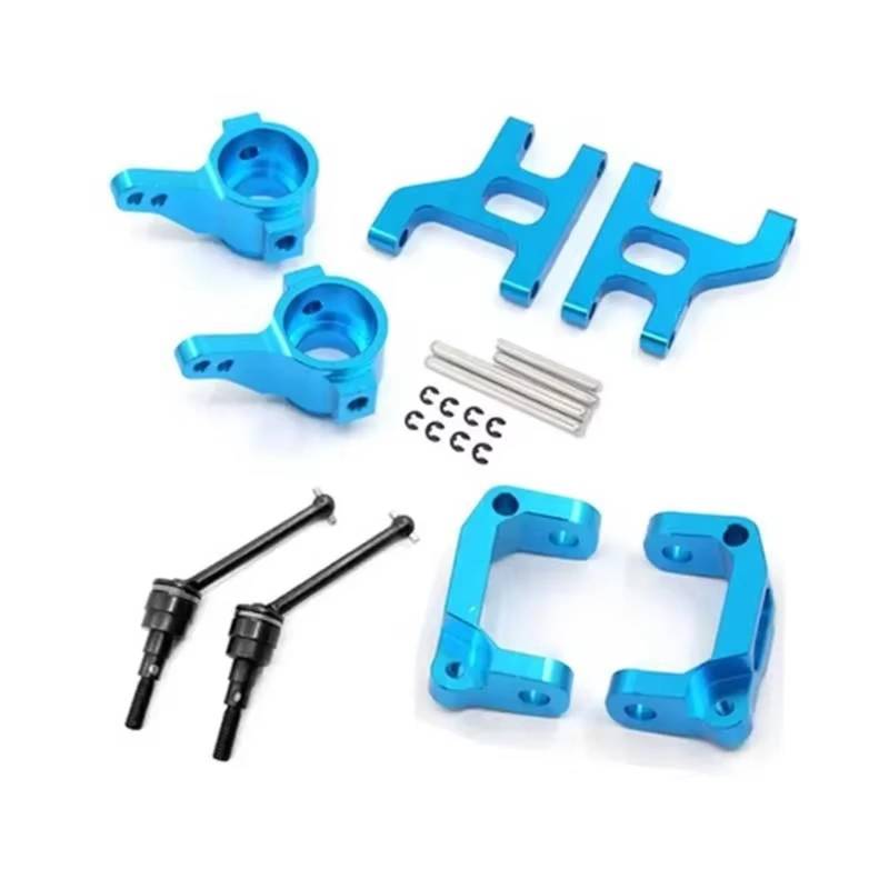 JYYTERD RC Auto Upgrade-Teile Kompatibel Mit Tamiya CC01 TA02 TA03 4WD 1/10 Für Buggy RC Auto. Unterer Aufhängungsarm, Nabenträger, Basis C, Lenkschale, Metall-Antriebswelle(Blue) von JYYTERD