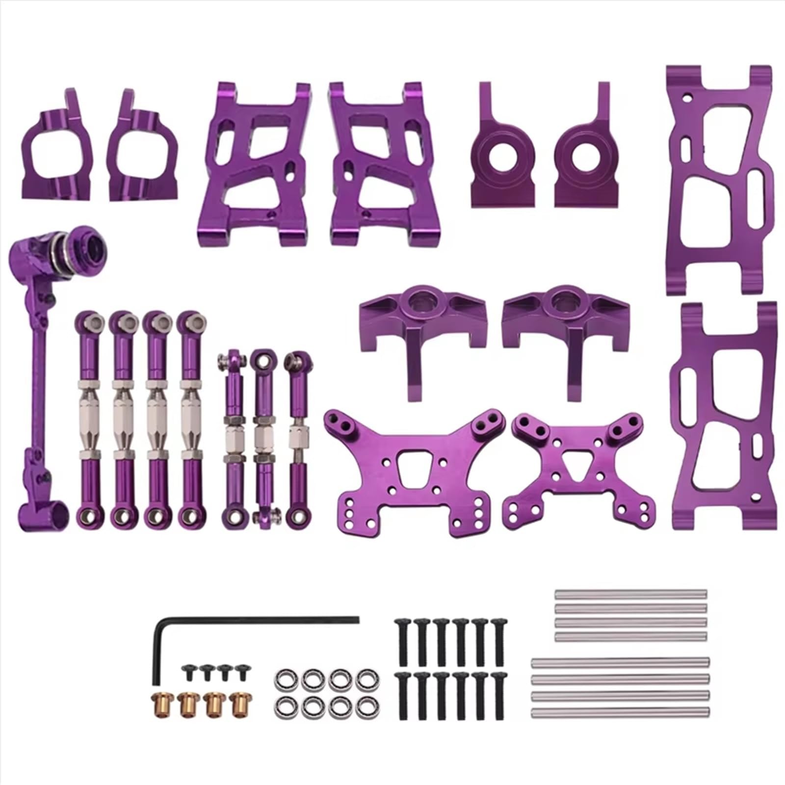 JYYTERD RC Auto Upgrade-Teile Kompatibel Mit Wltoys 144001 1/14 124019 1/12 RC -Autoteile Metall Für Schwung Arm Lenkung Cup Schockturm Upgrade -Zubehör Kit Kit von JYYTERD