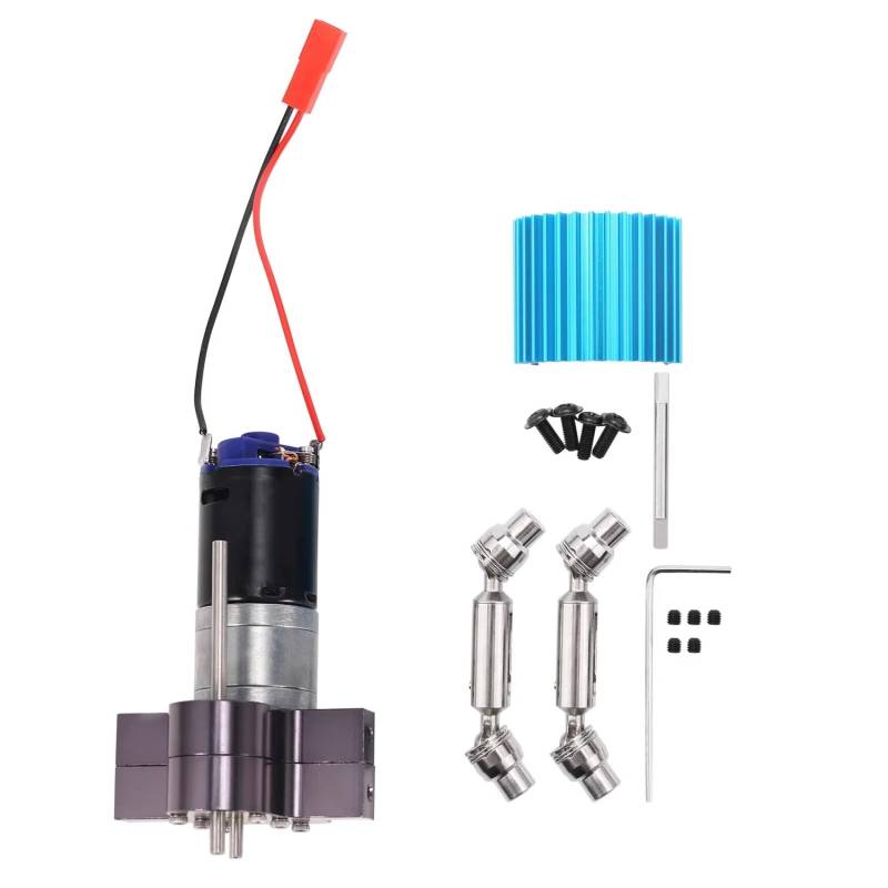 JYYTERD RC Teile Kompatibel Mit WPL C14 C24 B24 B36 Für MN D90 Für MN99S RC-Autoteilezubehör Metallgetriebe 370 Motor Mit Antriebswelle von JYYTERD