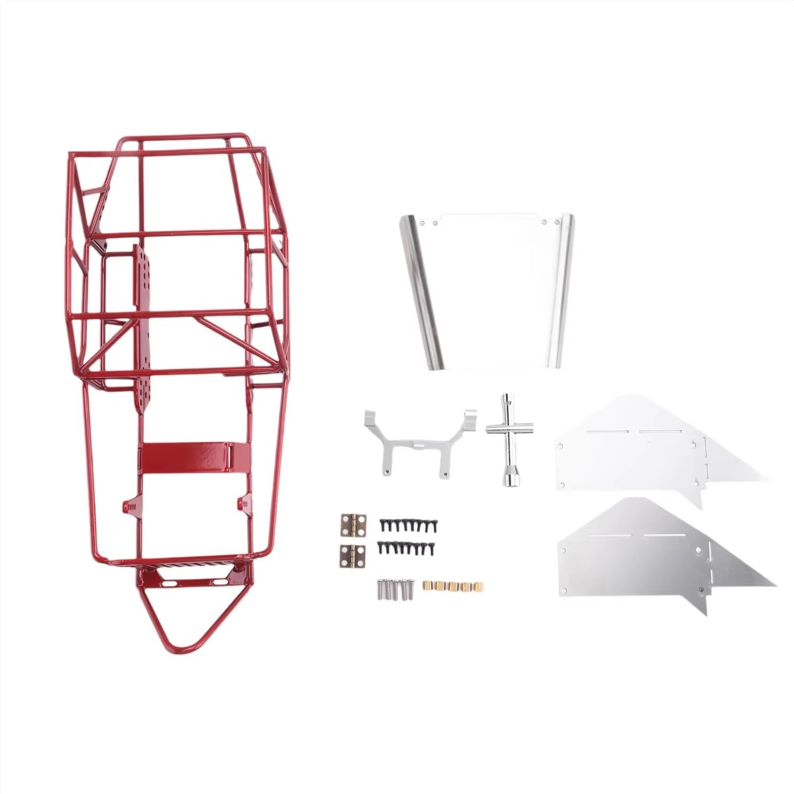 JYYTERD RC Teile Kompatibel Mit WPL C14 C24 C24-1 1/16 RC-Auto-Tuning-Teile Zubehör Vollrohrrahmen Metall Für Chassis Metallkarosserie Überrollkäfig Rot von JYYTERD