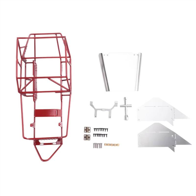 JYYTERD RC Teile Kompatibel Mit WPL C14 C24 C24-1 1/16 RC-Auto-Tuning-Teile Zubehör Vollrohrrahmen Metall Für Chassis Metallkarosserie Überrollkäfig Rot von JYYTERD