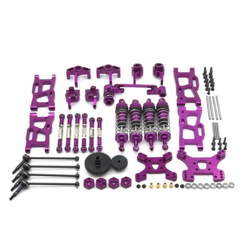 JYYTERD RC Teile Kompatibel Mit Wltoys 144001 144002 124019 RC-Auto, Metall-Tuning-Teile, Umbausätze Für Schwingen-Stoßdämpfer-Set(Purple) von JYYTERD