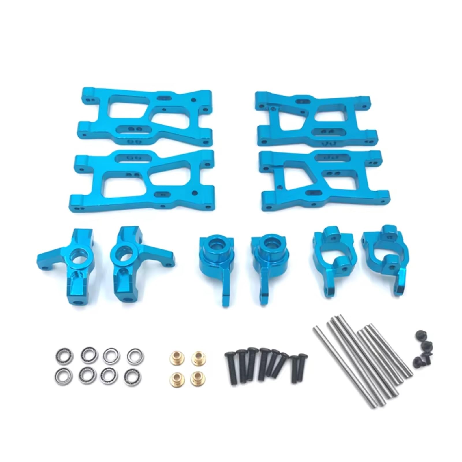 JYYTERD RC Teile Kompatibel Mit Wltoys 144001 144010 124007 124016 124017 Metallaufhängungsarme, Lenkbecher-Nabenträger-Set Für Upgrade-Teile(Blue) von JYYTERD