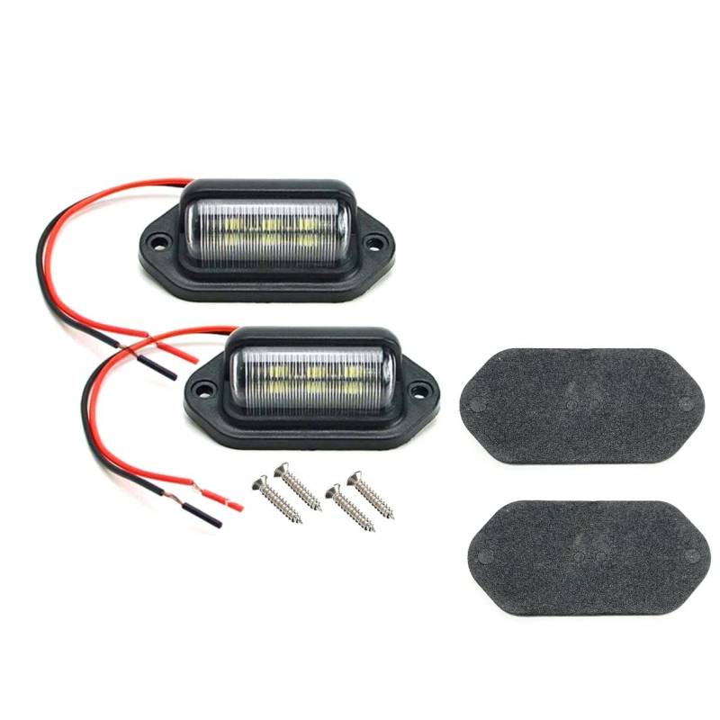 JZK 2 Stück Autokennzeichenleuchte 12V 24V, LKW-Kennzeichen LED-Leuchte, Anhängerkennzeichenleuchte, Motorkennzeichenleuchte, LED-Standlichter für PKW, Wohnmobil, Wohnwagen, Wohnmobil von JZK