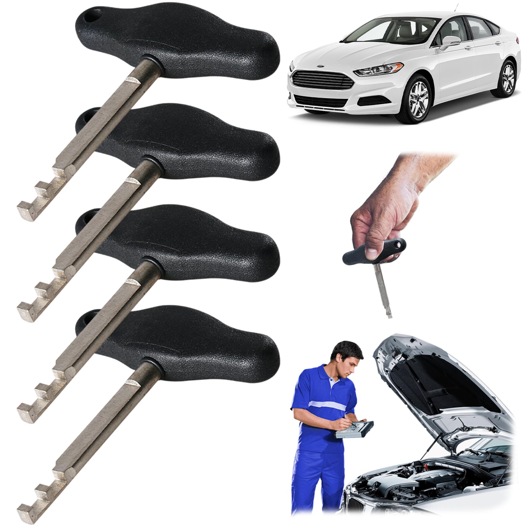 4PCS-Zündkerzenentfernungswerkzeug 4 rostfeste Zündkerzenentfernung Tool Sturdy Zündkerzenschlüssel mit rutschfestem Griff tragbarer Kabelbaum Entsperren Steckerentfernungswerkzeug für das Auto von JZLEJC