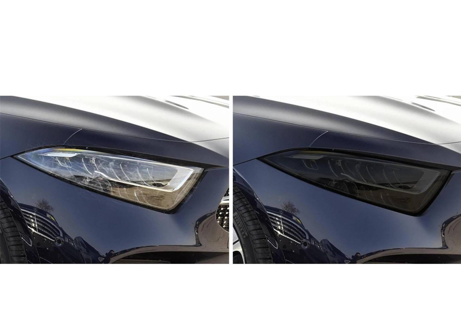 2 Stück Auto Scheinwerfer Schutzfolie Scheinwerfer Transparent Schwarz TPU Aufkleber, Für Mercedes Benz CLS G GLC GLE 2020 GLS V Klasse AMG ForGLE2020-schwarz von JZPFC