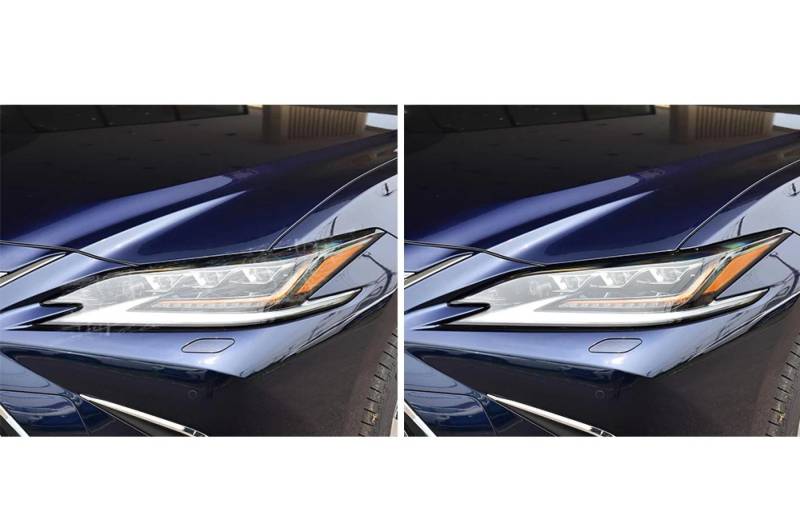 2 Stück Auto Scheinwerfer Schutzfolie Transparent Schwarz TPU Aufkleber, Für Lexus ES 350 300 2015 2016 2017 2018 2019 2020 Zubehör 15-18Transparent von JZPFC