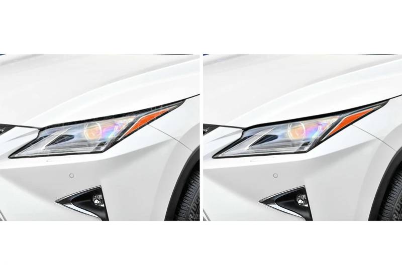 2 Stück Auto Scheinwerfer Schutzfolie Transparent Schwarz TPU Aufkleber, für Lexus RX 350 300 450h 2016 2017 2018 2019 2020 Zubehör 16-19T von JZPFC