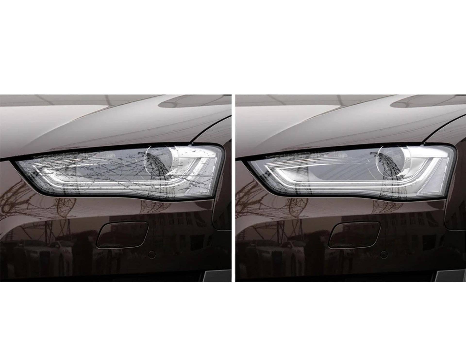 2 Stück Auto Scheinwerfer Schutzfolie Vinyl Anti Scratch Transparent Schwarz TPU Aufkleber, für Audi A4 B8 B9 8K 8W S4 RS4 Zubehör A416-20T von JZPFC