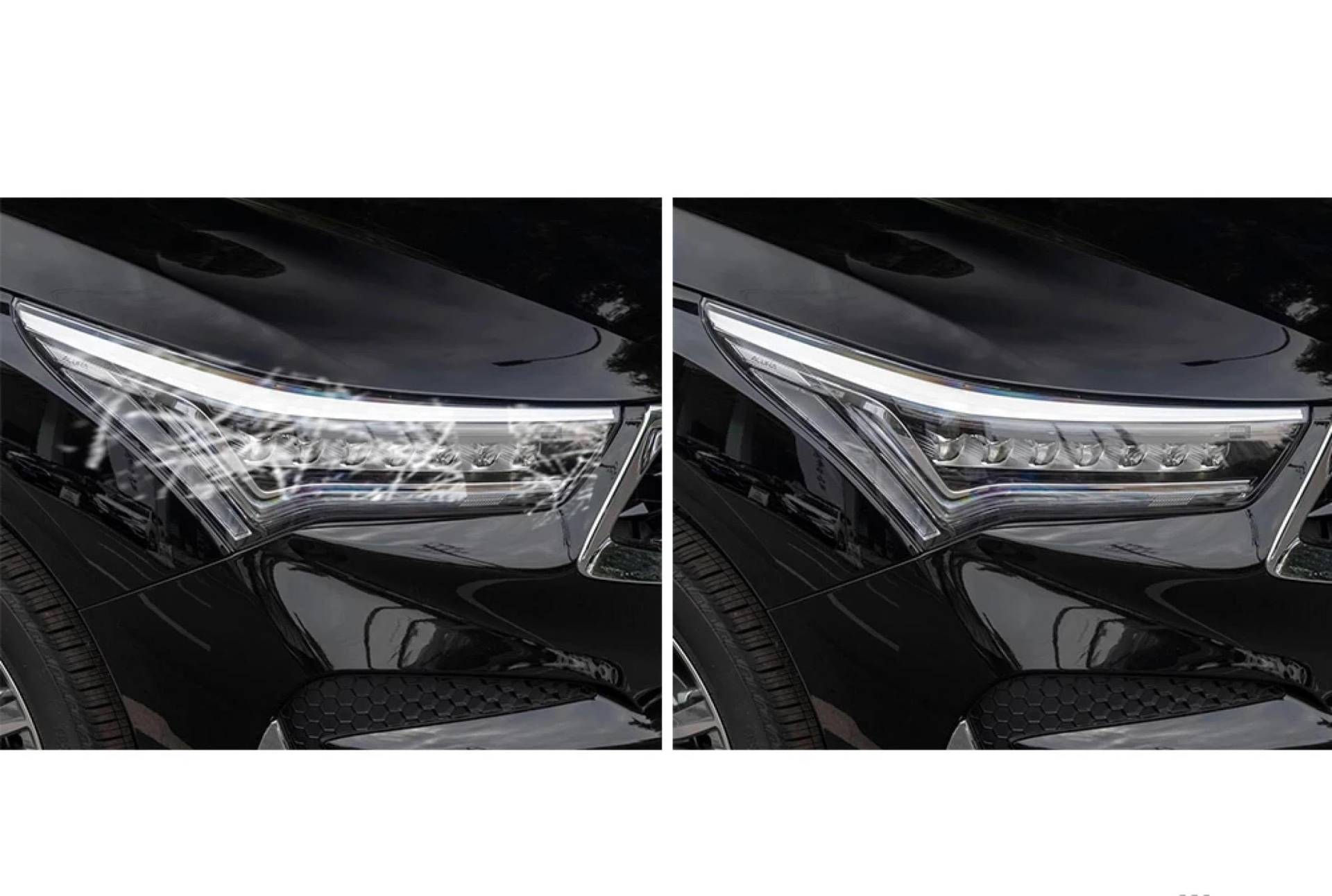 2 Stück Auto Scheinwerfer Schutzfolie Wiederherstellung Transparent Schutz Schwarz TPU Aufkleber, für Acura RDX 2019 2020 Zubehör Transparent von JZPFC