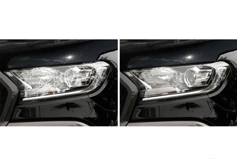 Auto Scheinwerfer Schutzfolie Restaurierung Transparent Schwarz TPU Aufkleber, Für Ford Ranger Wildtrak Raptor 2015-heute Zubehör Transparent von JZPFC