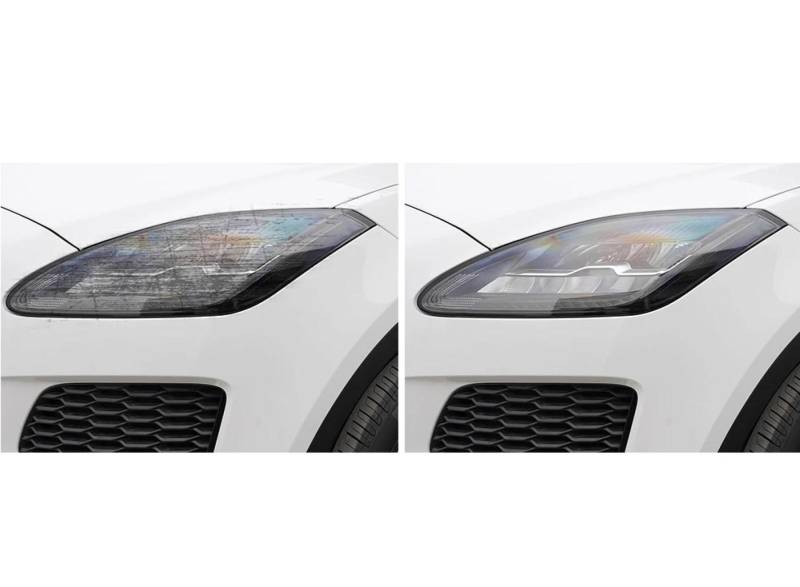 Auto Scheinwerfer Schutzfolie Schutz Transparent Schwarz TPU Aufkleber, Für Jaguar E Pace X540 2017 2018 2019 2020 Zubehör EPaceTransparent von JZPFC