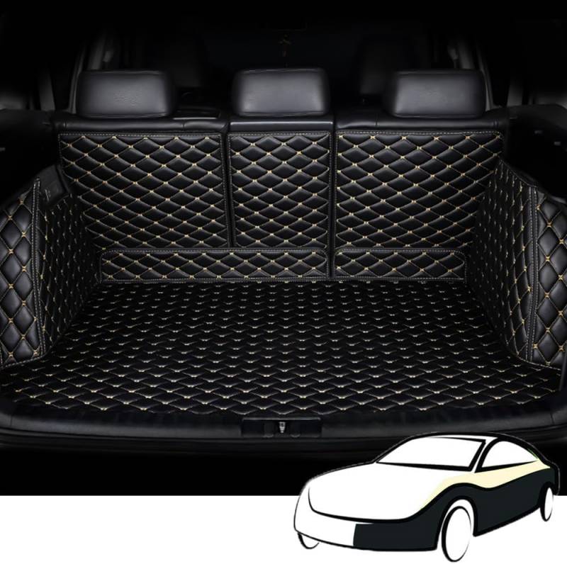 All Inclusive Kofferraummatte für Mercedes-Benz EQE SUV 2022-2024-verschleißfest Kofferraum Schutzmatte Cargo Liner Tray Zubehö,Black and beige von JZWJNFYY