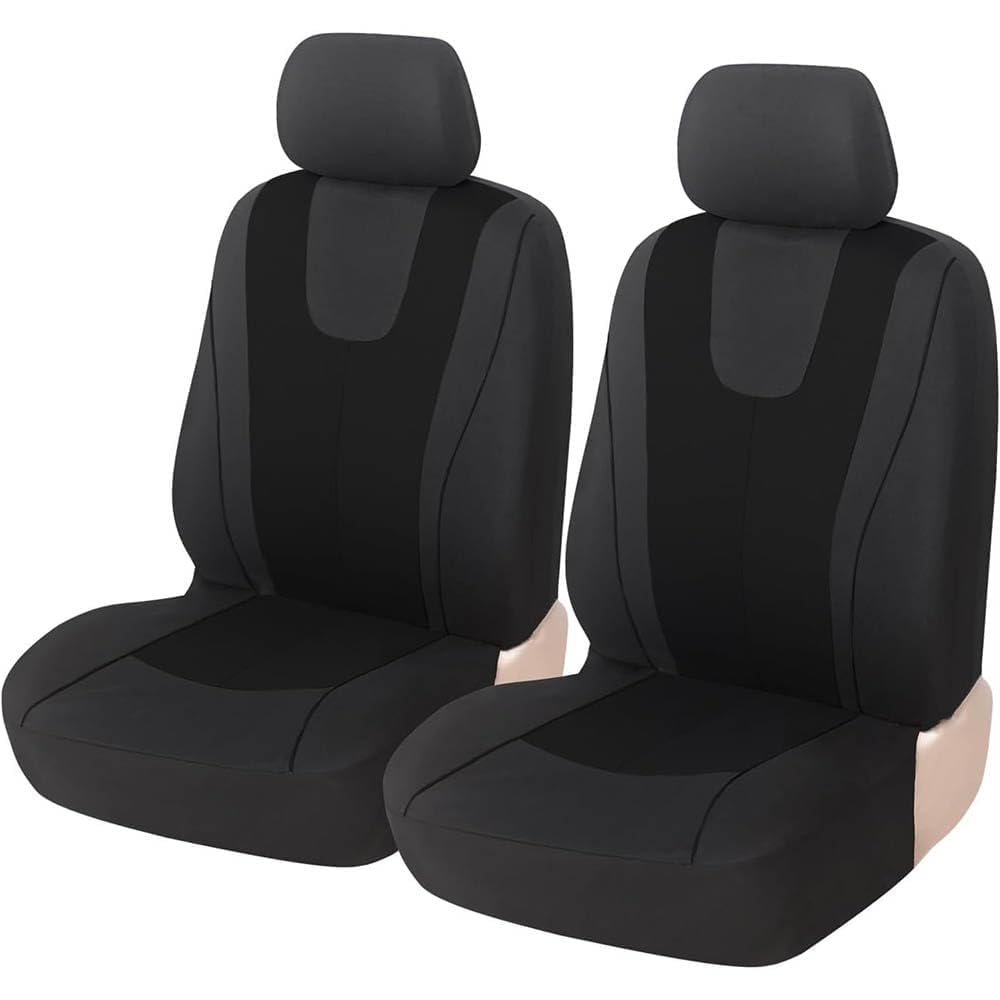 JZWJNFYY Autositzbezüge Universal Fit KomplettsetAuto für Caddy Maxi Life 2010-2015 Sitzbezug Set,Automotive Stuhl Fall Protector,Perfekter Schutz Für Autositze,2 Front Seats Black von JZWJNFYY