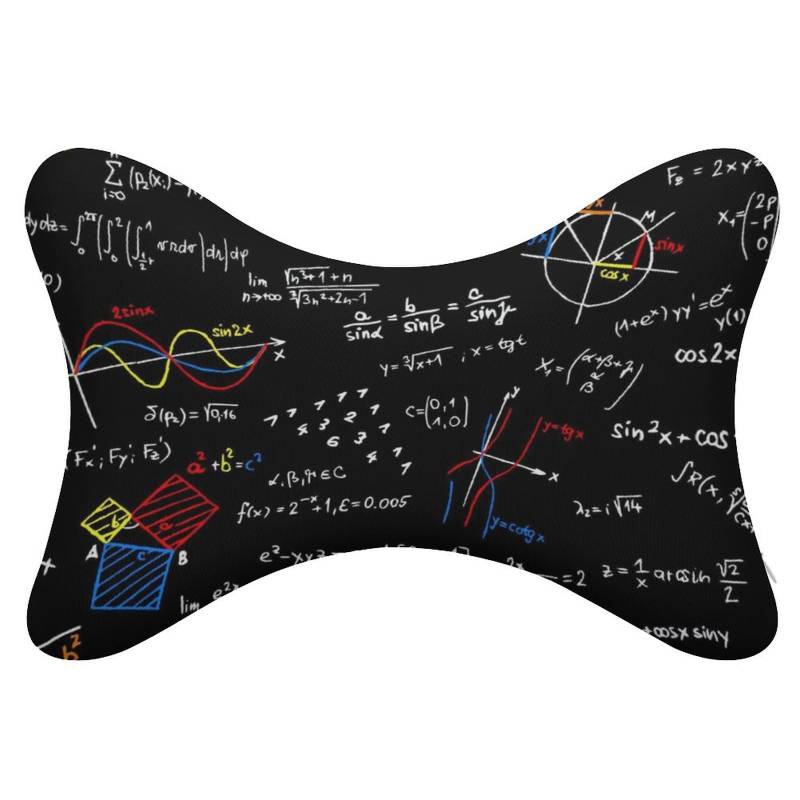 JZemdybill Autositzkissen, Mathematik, lineares Mathematikunterricht, Kopfstützenkissen, Auto-Nackenstützkissen für Fahrer oder Beifahrer, 2 Stück von JZemdybill