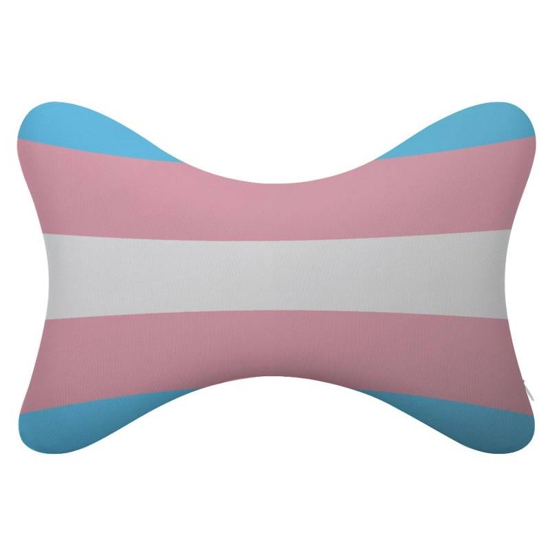 JZemdybill Autositzkissen, Transgender-Flagge, Kopfstützenkissen, Nackenstützkissen für Fahrer oder Beifahrer, 2 Stück von JZemdybill