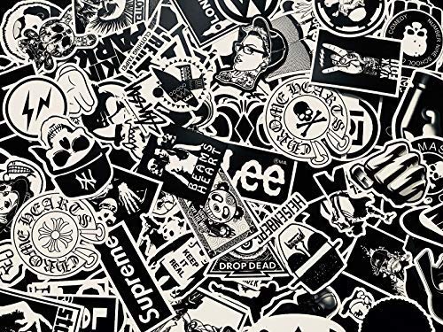 Jackplott 100 St. schwarz weiß Aufkleber Set Stickerbomb Tuning Decals … von Jackplott