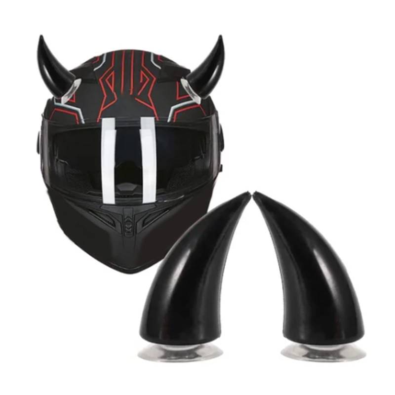 Jadeshay Kleine Teufelshörner Für Helm, Schwarze Teufelshörner Für Motorradhelm, Helmzubehör von Jadeshay