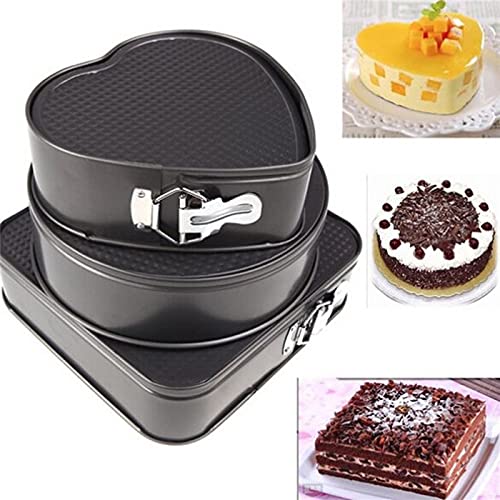 Jadeshay Professional Antihaft 3-teiliges rundes Kuchenform Backformen-Set, Backwerkzeuge DIY Kuchen 3-teilige Verriegelungsform, Grau von Jadeshay