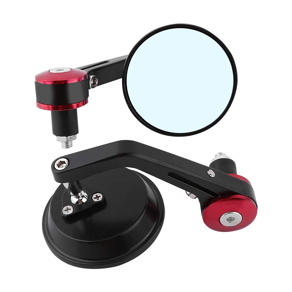 Jadeshay Rückspiegel 1 Paar Universal 7/8" Runder Lenker Lenkerenden Rückspiegel Motorrad Scooter Seitenspiegel(Rot) von Jadeshay