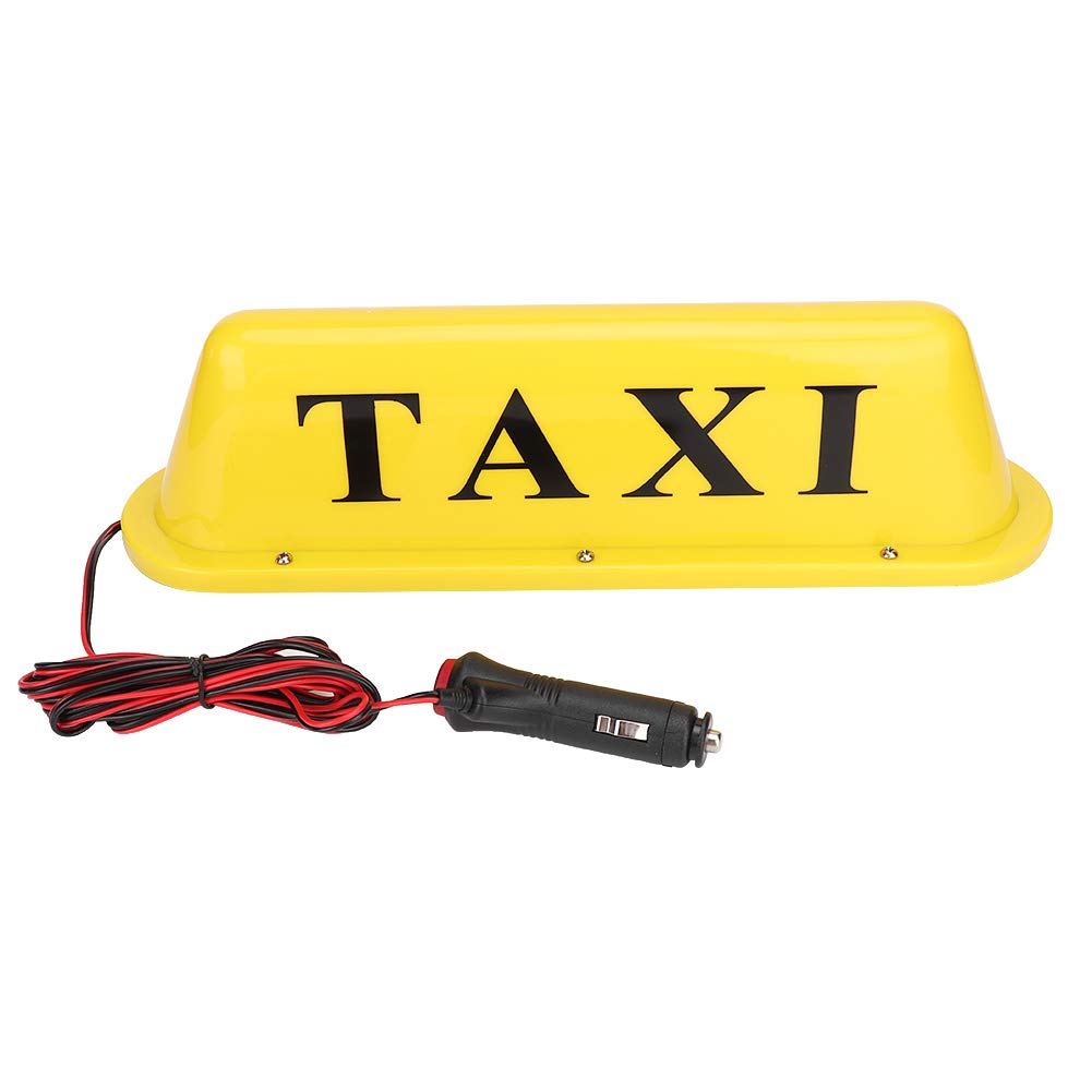 Jadeshay Taxi-Licht, 12 V LED-Magnet-Taxi-Schild, PVC-Taxi-LED-Dekor, Dach-Auto, Superhelle Lichtlampe Mit Zigarettenanzünder(Gelb) von Jadeshay